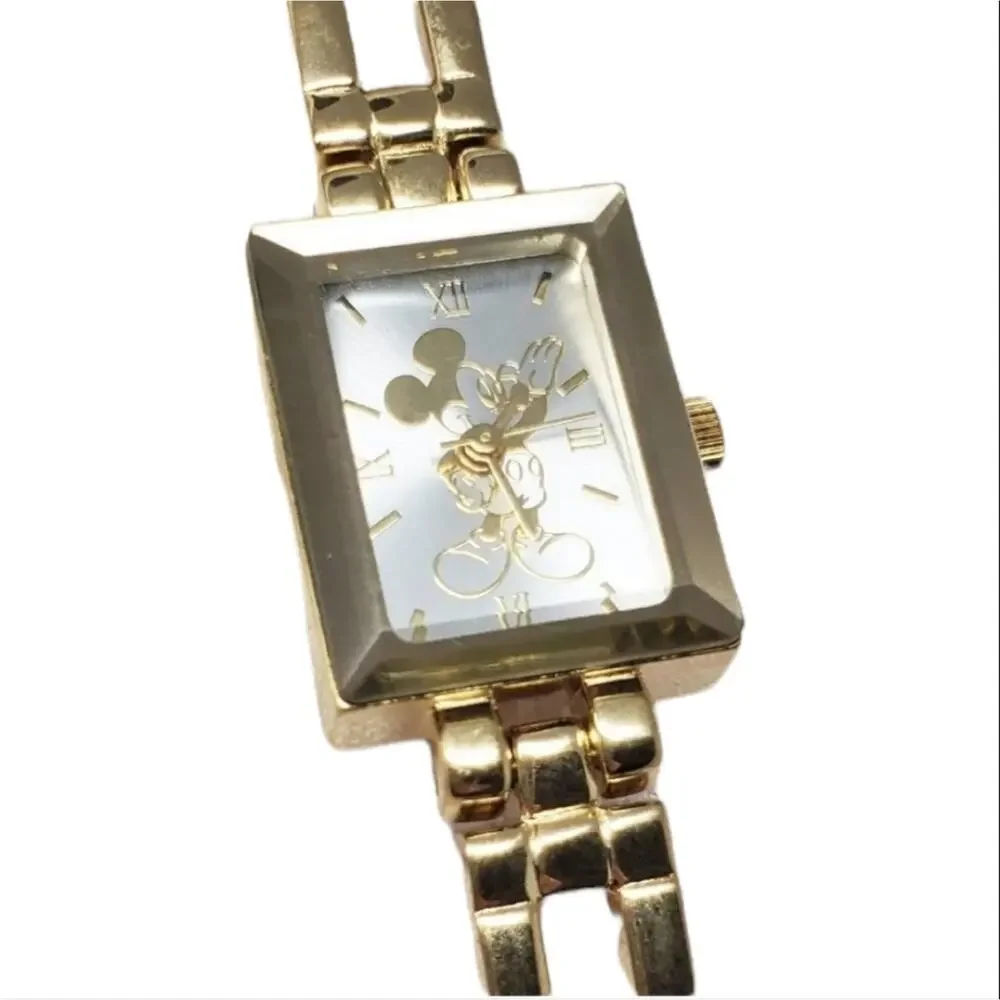 Disney Parks Rectangle Mickey Mouse Metal Band Watch NTW
